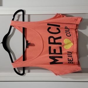 Forever 21 Merci Beau Coup Top Cropped Overlay